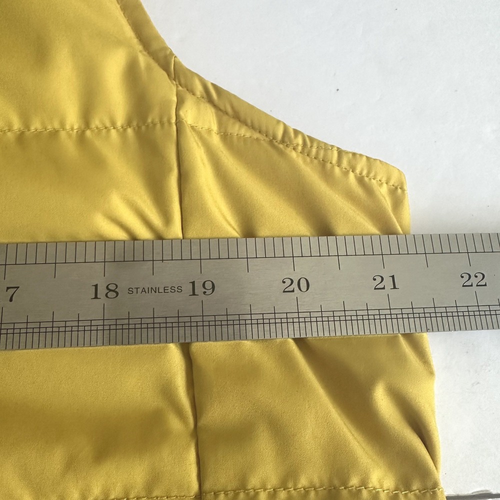 Lands' End Mustard Yellow Quilted 80% Down Puffer Vest Size M 10-12 Zip *READ - Picture 7 of 9